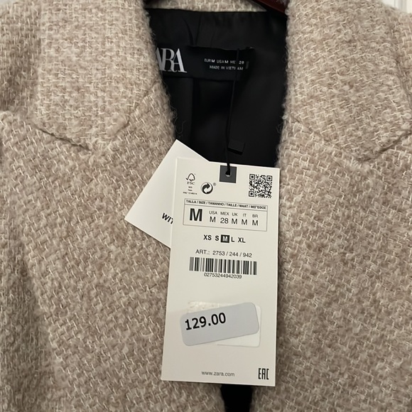 Zara Jackets & Coats Longline Wool Blend Boucl Blazer From Zara